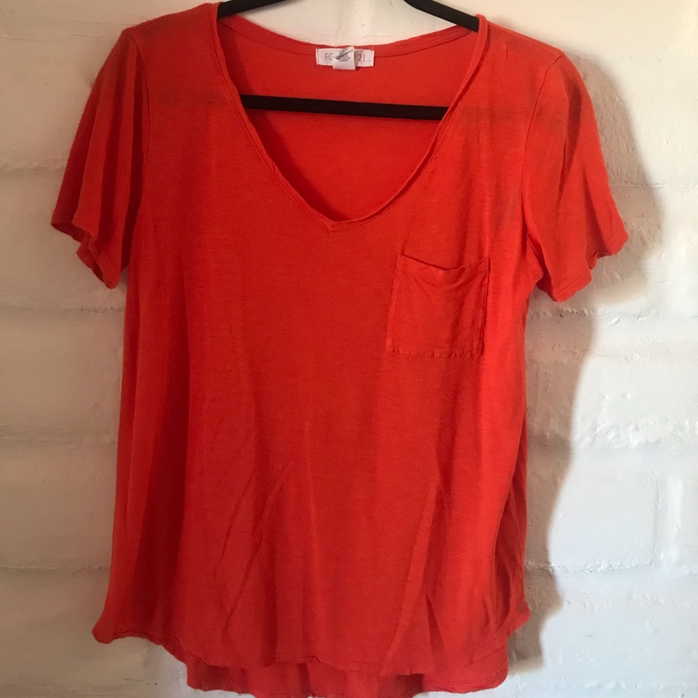 orange basic tee - Picture 2 of 3